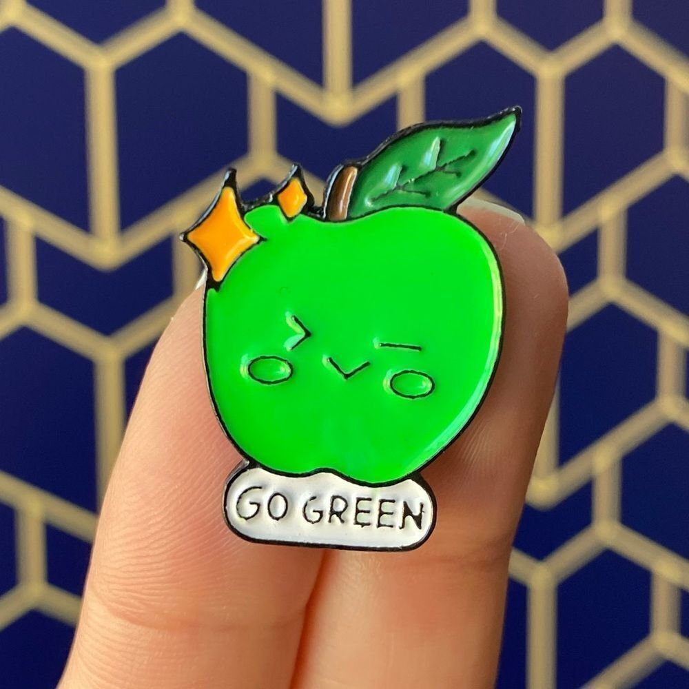 Go Green Apple Enamel Pin/ Brooch Lapel